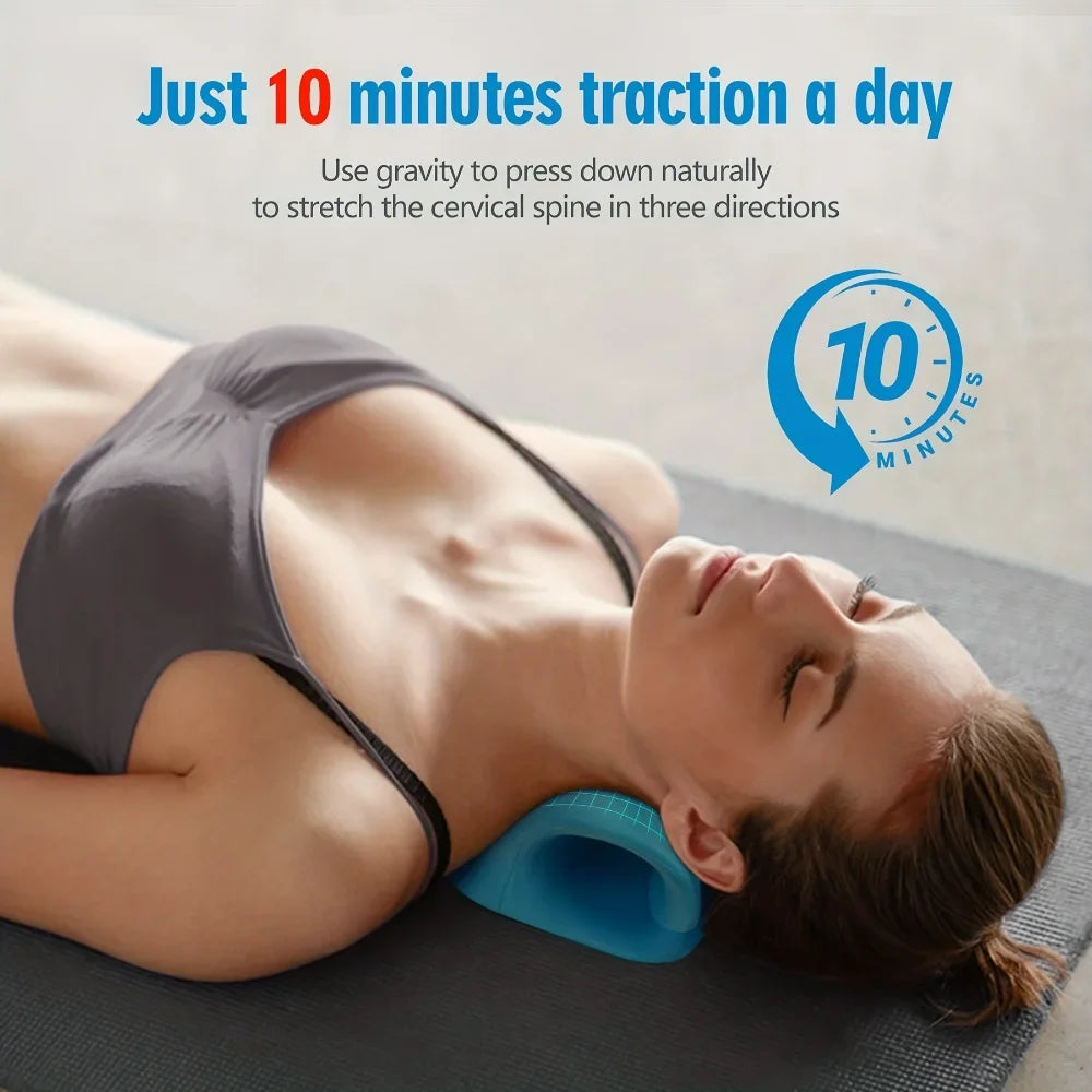 Premium Cervical Traction Device Neck Shoulder Stretcher Pillow Chiropractic Traction  Relax for Head BackPain Relief Body Massager