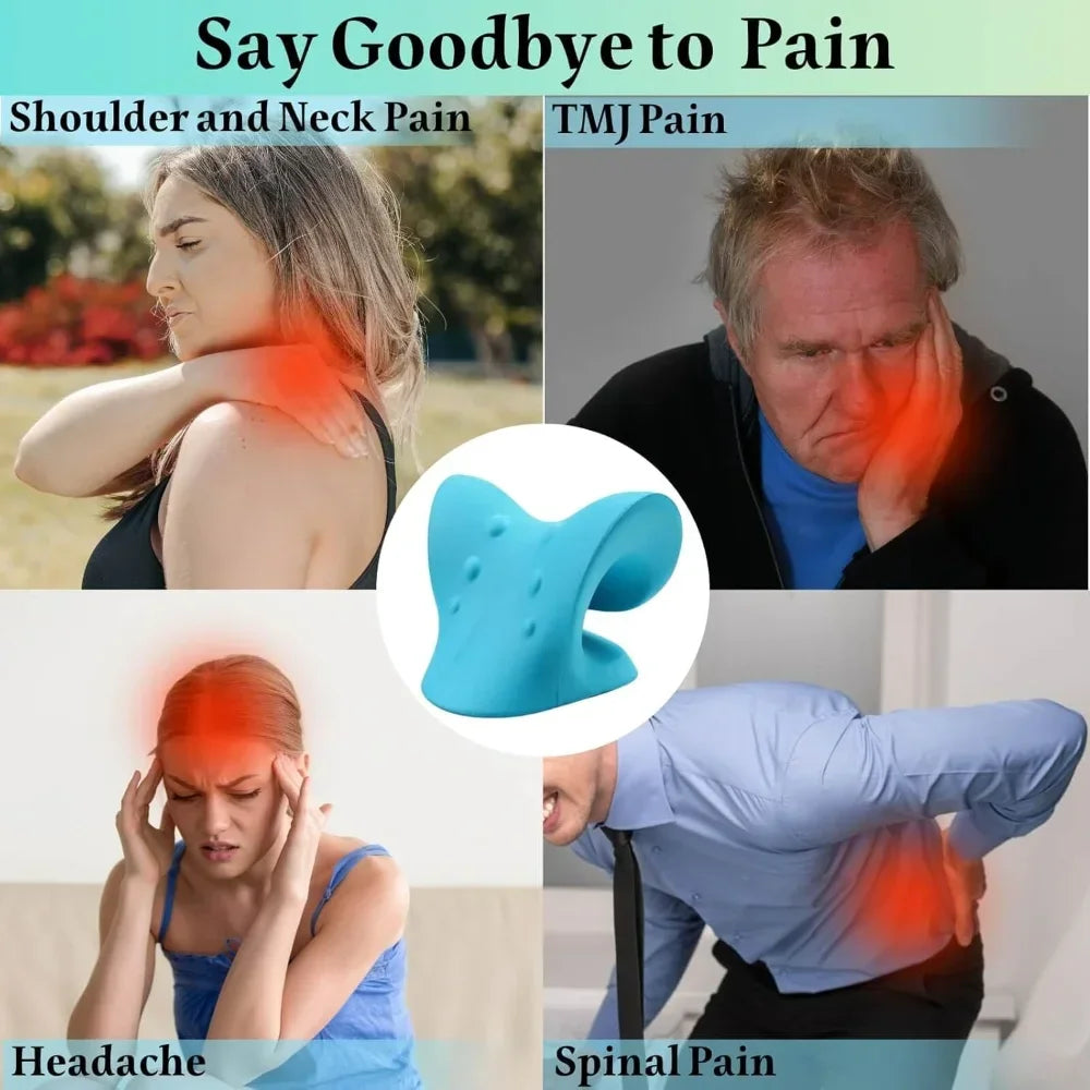 Premium Cervical Traction Device Neck Shoulder Stretcher Pillow Chiropractic Traction  Relax for Head BackPain Relief Body Massager