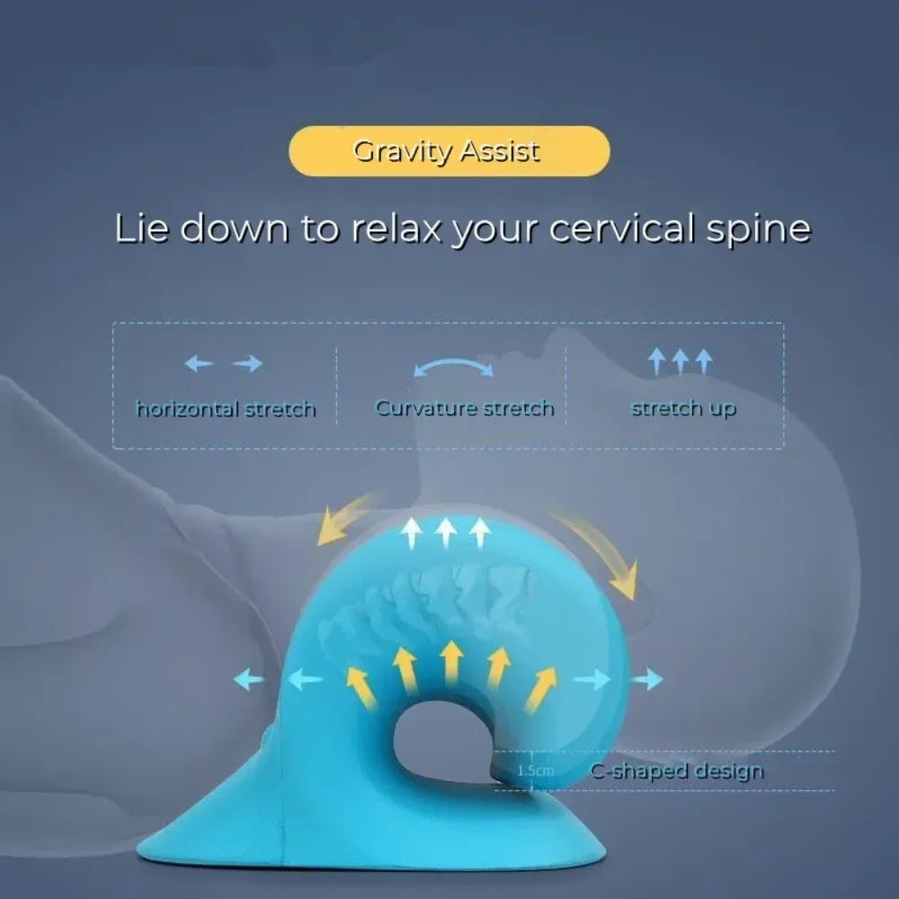 Premium Cervical Traction Device Neck Shoulder Stretcher Pillow Chiropractic Traction  Relax for Head BackPain Relief Body Massager